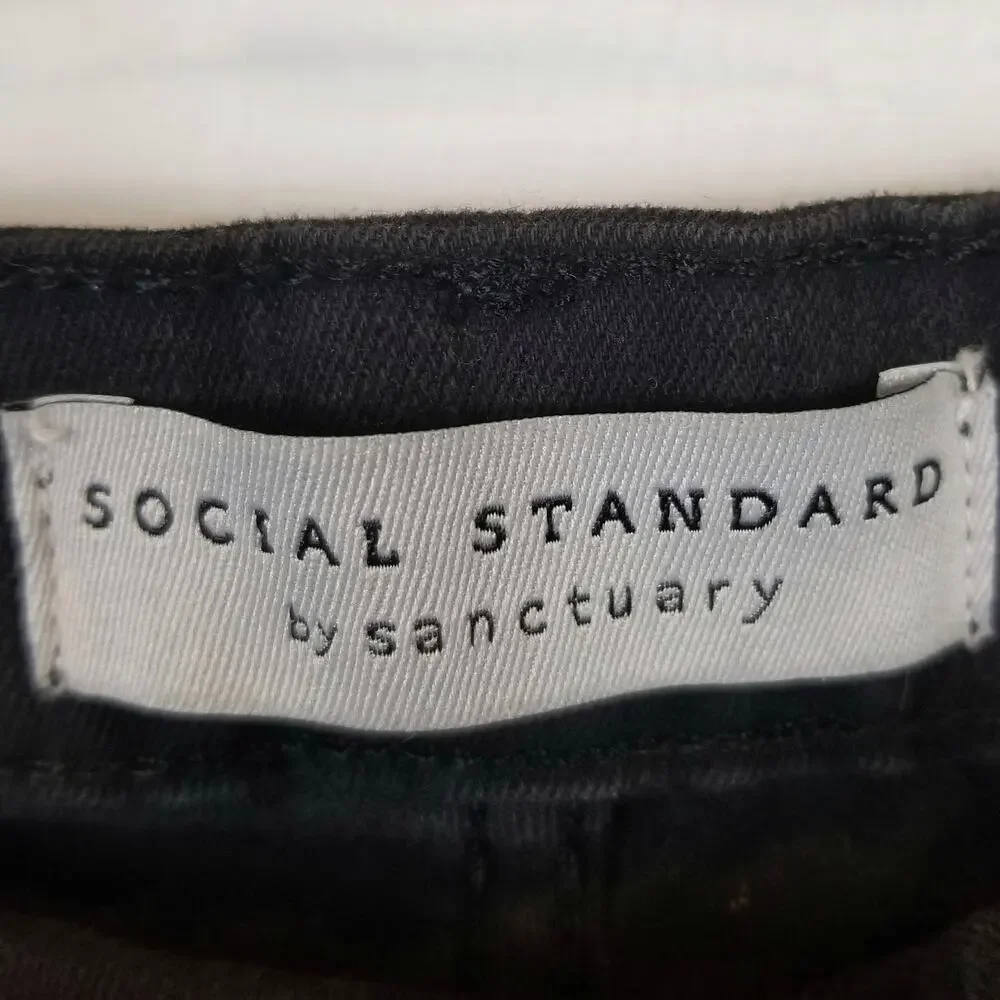 Social Standard by Sanctuary Women's Gray Black Camo Ankle Skinny Jeans Size 6